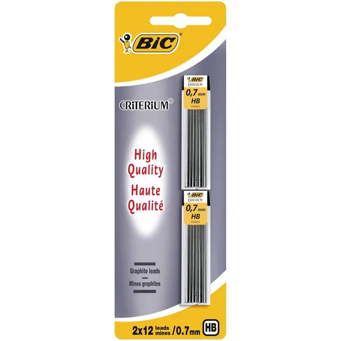 Mechanical pencil lead refill/ 2 boxes with 12 pencil mines 0.7HB BIC