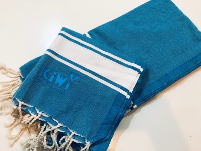 KIWI Saint Tropez Fouta simple rayée Bleu Turquoise