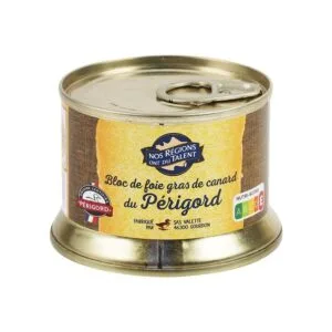 Bloc de foie gras de canard du Perigord Nos regions ont du talent 130g