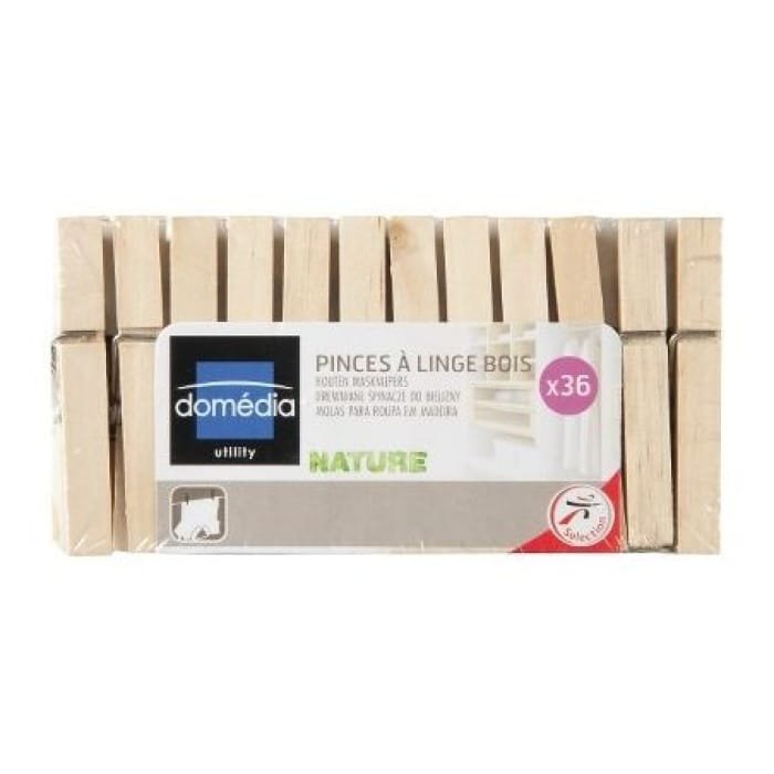 Wooden clothespins DOMEDIA x36
